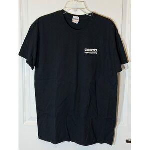 GEICO‎ gaming Black T Shirt Mens Large Gaming Retro Pixelated Gecko video games